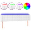 vidaXL LED Kopfteil Wei&szlig; 183x16x78/88 cm Kunstleder