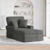 vidaXL Chaise Lounge mit Rock Dunkelgrau 91 x 157 x 91 cm Rippenstoff