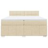 vidaXL Boxspringbett mit Matratze Creme 200x200 cm Stoff