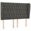 vidaXL Kopfteil mit Ohren Dunkelgrau 163x23x118/128 cm Samt