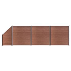 vidaXL WPC Zaun-Set 3 Quadrate + 1 Schr&auml;ge 619x186 cm Braun