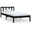 vidaXL Massivholzbett Schwarz Kiefer 90x190 cm