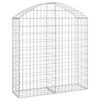 vidaXL Gabione mit Hochbogen 100x30x100/120 cm Verzinktes Eisen