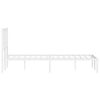 vidaXL Bettgestell mit Kopfteil Metall Wei&szlig; 140x190 cm