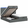 vidaXL Ottoman-Bett mit Matratze und LED Dunkelgrau 200 x 200 cm Stoff