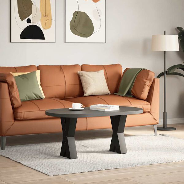 vidaXL Couchtischbeine X-Form 2 Stk. Schwarz 38x(42-43) cm Stahl