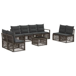 vidaXL Gartensofa-set 9 pcs Grau Poly-Rattan