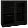 vidaXL Schrank mit Schiebetür Schwarz 90x40x90 cm Stahl