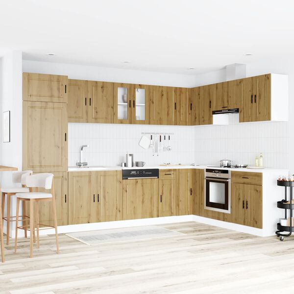 vidaXL Waschbecken-Unterschrank Porto 2 pcs Braun Holzwerkstoff