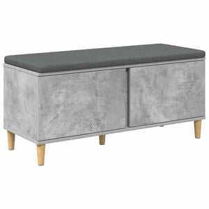 vidaXL Flurbank mit Kissen mit Speicher Betongrau 100 x 38 x 46 cm