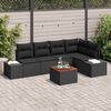 vidaXL Gartensofa-set mit Kissen 6 pcs Schwarz Poly-Rattan