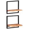 vidaXL Wandregale 2 Stk. 40x24x35 cm Massivholz Akazie und Stahl
