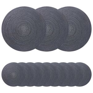 vidaXL Jute-Untersetzer 12 stk. Dunkelgrau 100% Tossa-Jute