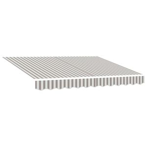 vidaXL Markisenersatzstoff Hellgrau und Wei&szlig; 281 x 245 cm Polyester