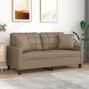 vidaXL 2-Sitzer-Sofa mit Zierkissen Cappuccino-Braun 140 cm Kunstleder