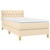 vidaXL Boxspringbett mit Matratze Creme 90x200 cm Stoff