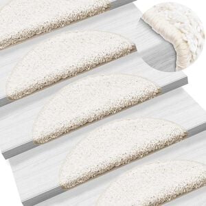 vidaXL Stufenmatten 15 Stk. 56x17x3 cm Wei&szlig; Halbrund