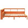 vidaXL Massivholzbett mit Regal ohne Matratze Wachsbraun 120x200 cm