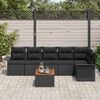vidaXL Gartensofa-set mit Speicher 7 pcs Schwarz Poly-Rattan