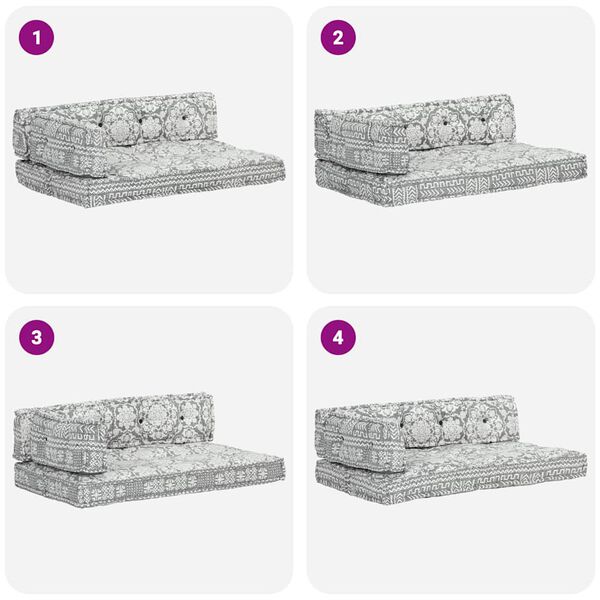 vidaXL Palettensofa-Auflage Hellgrau Stoff Patchwork