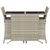 vidaXL 3-tlg. Bistro-Set mit Kissen Hellgrau Poly Rattan