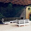 vidaXL 9-tlg. Garten-Lounge-Set mit Kissen Weiß Kiefer Massivholz