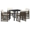 vidaXL Garten Essgruppe 5 stk. Braun Poly-Rattan