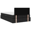 vidaXL Bett mit Stauraum und LED mit LED Schwarz 120 x 200 cm Stoff