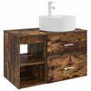 vidaXL Badezimmerm&ouml;bel-Set 2 pcs Ger&auml;ucherte Eiche Holzwerkstoff