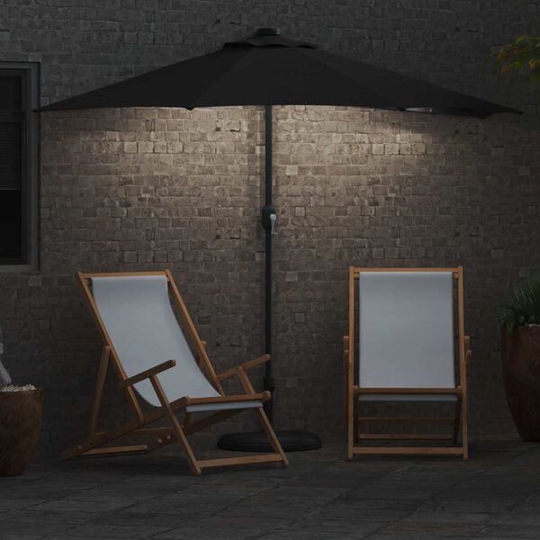 vidaXL Garten-Sonnenschirm Schwarz 294 x 150 x 224 cm