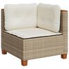 vidaXL 6-tlg. Garten-Sofagarnitur mit Kissen Beige Poly Rattan