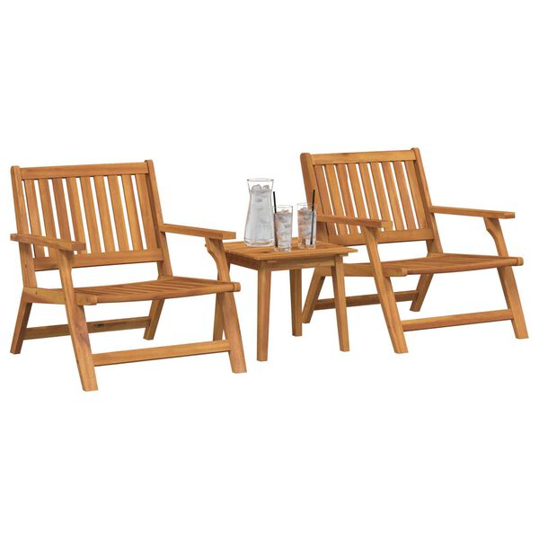 vidaXL Outdoortisch-Set 3 pcs Braun Massivholz Akazie