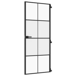 vidaXL Innent&uuml;r Schlank Schwarz 83x201,5 cm Hartglas & Aluminium