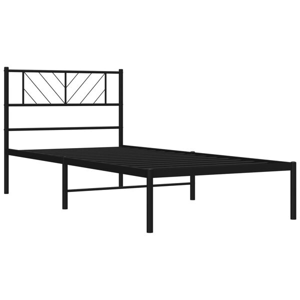 vidaXL Bettgestell mit Kopfteil Metall Schwarz 80x200 cm