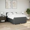 vidaXL Boxspringbett mit Matratze Dunkelgrau 140x190 cm Stoff