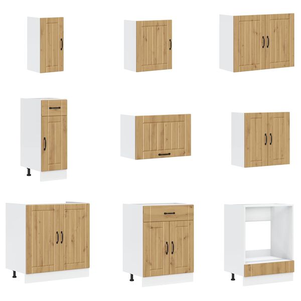 vidaXL K&uuml;chenschrank Lucca 2 pcs Braun 80 x 46 x 81.5 cm Holzwerkstoff