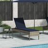 vidaXL Sonnenliege mit Auflage Grau 55x200x44 cm Poly Rattan