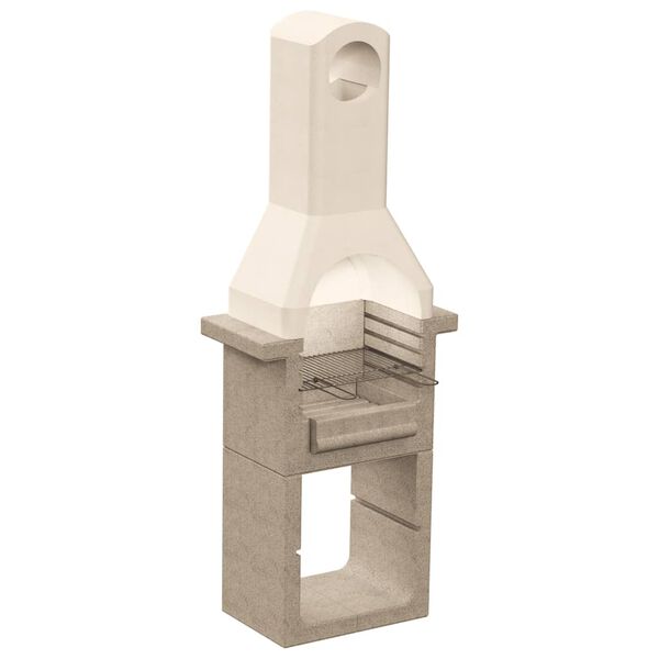 vidaXL Holzkohle-Grillkamin aus Beton mit Rauchabzug