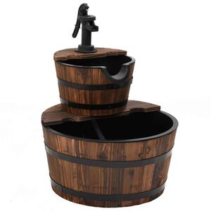 vidaXL Gartenbrunnen mit Pumpe 44,5x44,5x58 cm Massivholz Tanne