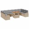 vidaXL Garten-Sofa-Set 11 Stk. Beige und Hellgrau