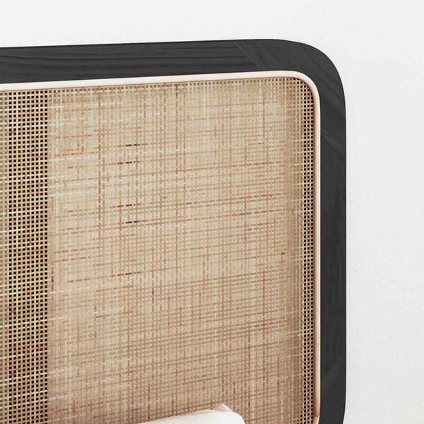 vidaXL Kopfteil mit Kopfteil Schwarz 160 x 55 x 3 cm Rattan