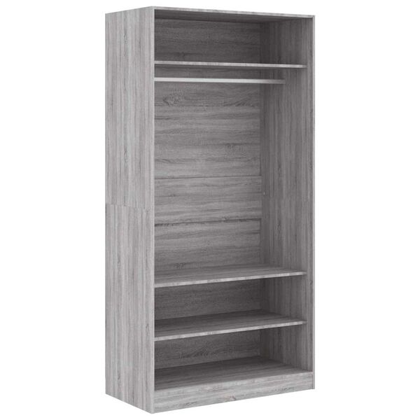 vidaXL Kleiderschrank Grau Sonoma 100x50x200 cm Holzwerkstoff