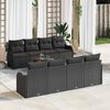 vidaXL Gartensofa-set mit Kissen 9 pcs Schwarz Poly-Rattan