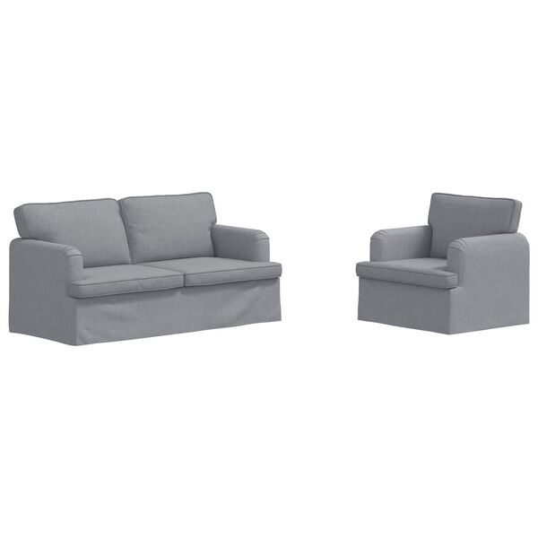vidaXL Sofa 2 pcs Hellgrau