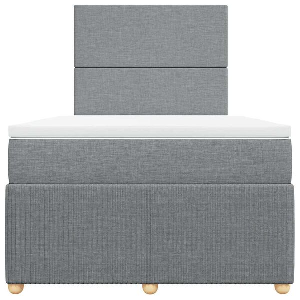 vidaXL Boxspringbett mit Matratze Hellgrau 120x190 cm Stoff