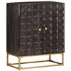 vidaXL Sideboard Schwarz 60x35x75 cm Massivholz Mango
