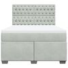 vidaXL Boxspringbett mit Matratze Hellgrau 160x200 cm Samt