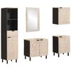 vidaXL Badezimmer Sets mit Regal 5 pcs Wei&szlig;e gewaschene Oberfl&auml;che