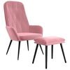 vidaXL Relaxsessel mit Hocker Rosa Samt