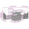vidaXL Gartensofa-set mit Kissen mit Kissen 6 pcs Braun Poly Rattan